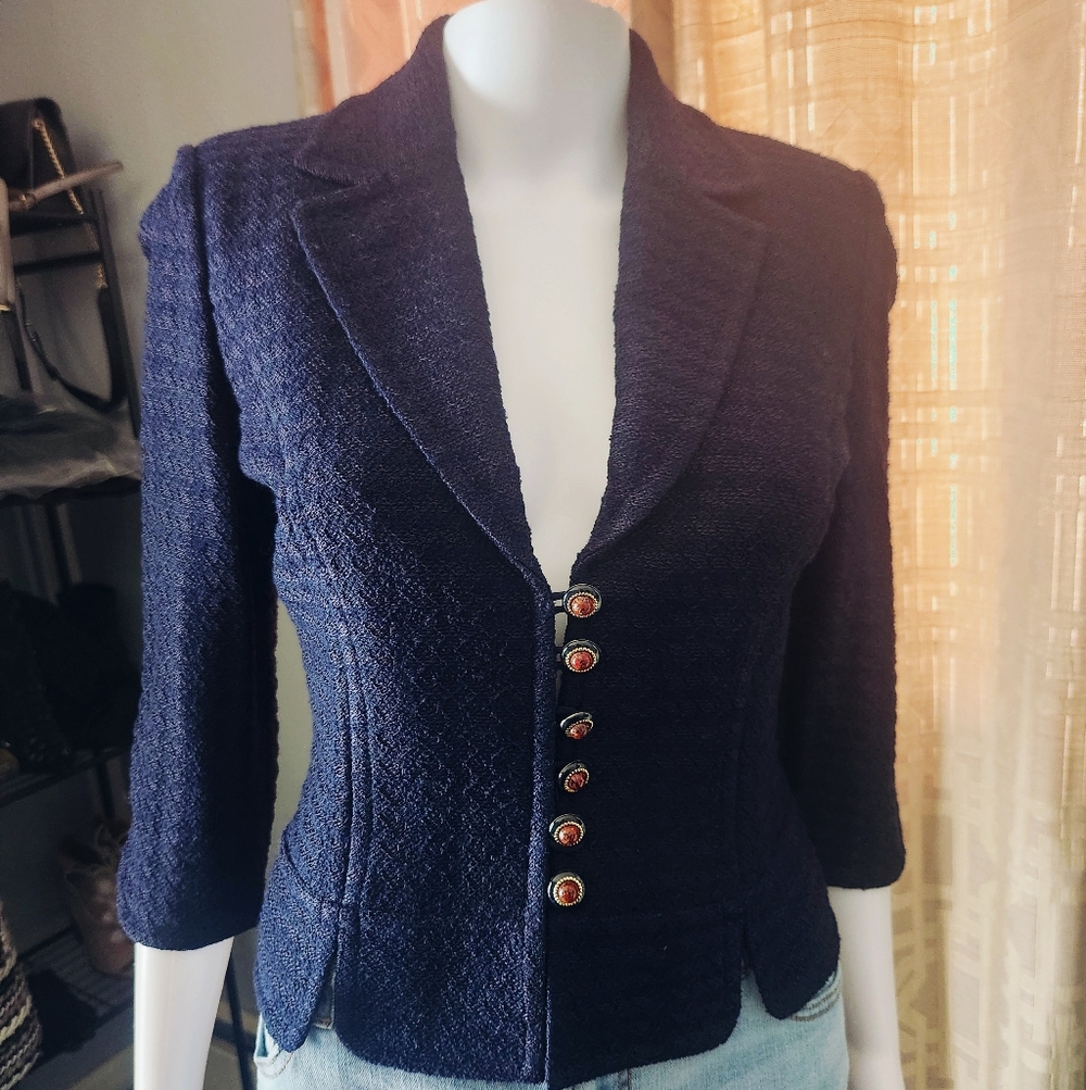 Exqusite St. John Collection Tailored Knit Jacket Size 2